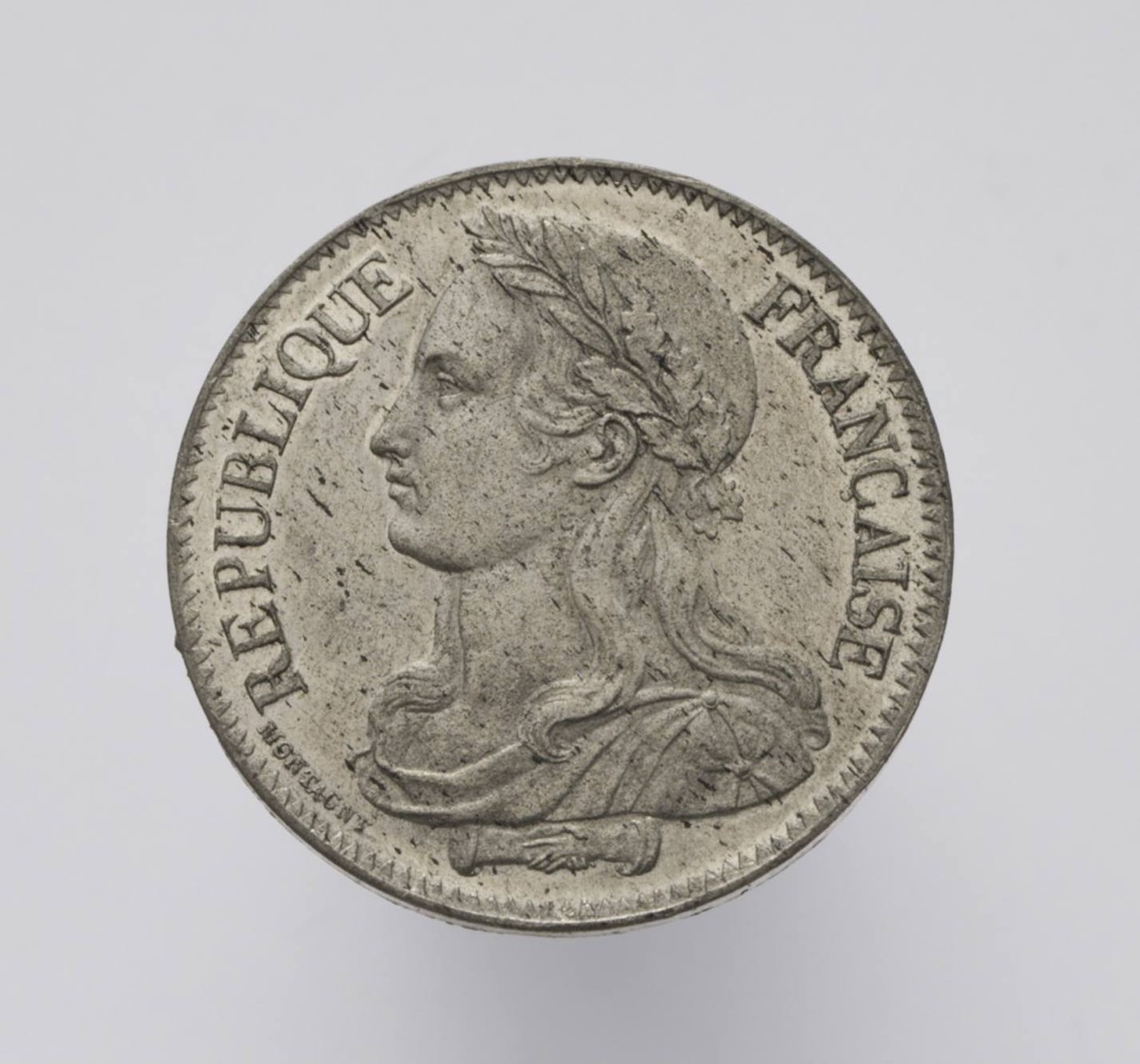 10 CENTIMŮ - CÍNOVÁ ZKUŠEBNÍ RAŽBA - VZOR MONTAGNY - VAR. 2