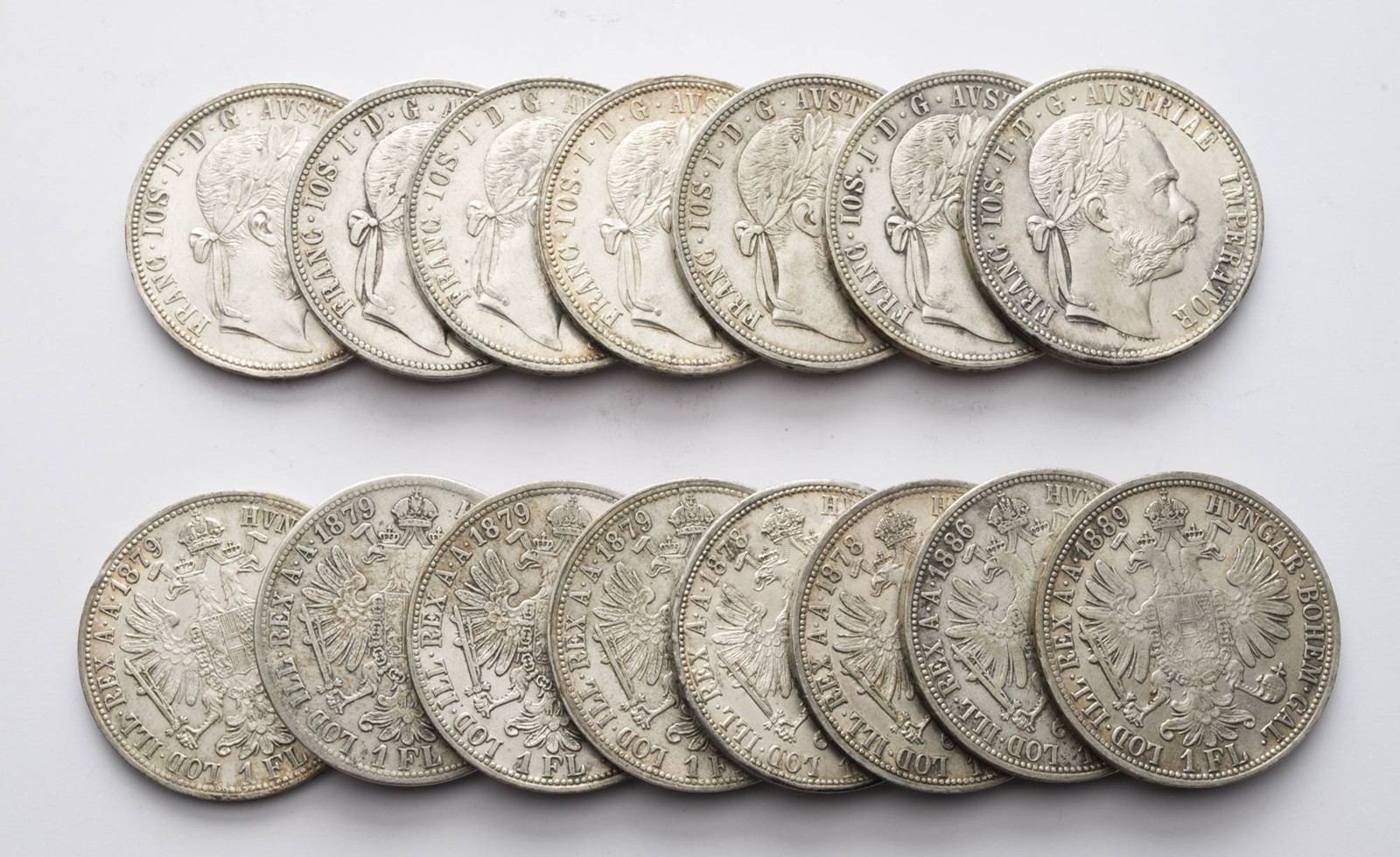 SOUBOR 15 STŘÍBRNÝCH ZLATNÍKŮ