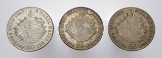 TROJICE STŘÍBRNÝCH MINCÍ 20 KRAJCZÁR