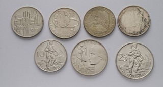 SOUBOR 7 STŘÍBRNÝCH PAMĚTNÍCH MINCÍ