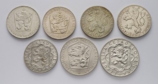 SOUBOR 7 STŘÍBRNÝCH PAMĚTNÍCH MINCÍ