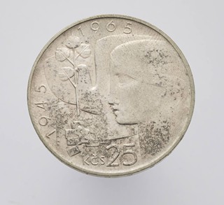 STŘÍBRNÁ 25 KORUNA 20. VÝROČÍ OSVOBOZENÍ