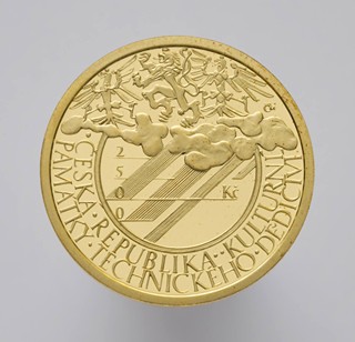 ZLATÁ PAMĚTNÍ MINCE NKP KLEMENTINUM - OBSERVATOŘ Z CYKLU KULTURNÍ PAMÁTKY TECHNICKÉHO DĚDICTVÍ