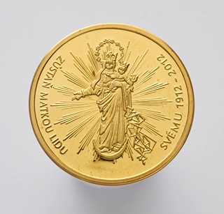 ZLATÁ PAMĚTNÍ MEDAILE PANNA MARIE SVATOHOSTÝNSKÁ 1912-2012 - 100. VÝROČÍ KORUNOVACE
