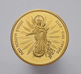 ZLATÁ PAMĚTNÍ MEDAILE PANNA MARIE SVATOHOSTÝNSKÁ 1912-2012 - 100. VÝROČÍ KORUNOVACE