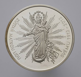 STŘÍBRNÁ PAMĚTNÍ MEDAILE PANNA MARIE SVATOHOSTÝNSKÁ 1912-2012 - 100. VÝROČÍ KORUNOVACE