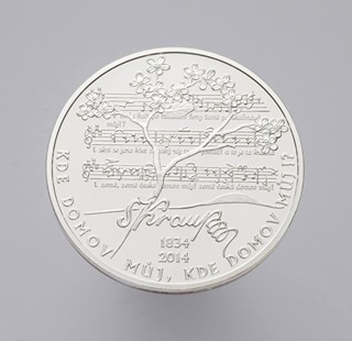 STŘÍBRNÁ VÝROČNÍ MEDAILE 180 LET ČESKÉ NÁRODNÍ HYMNY