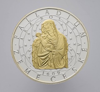 STŘÍBRNÁ MINCE PALLADIUM ZEMĚ ČESKÉ