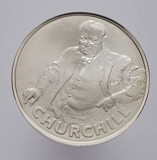 STŘÍBRNÁ MINCE K 50. VÝROČÍ ÚMRTÍ SIRA WINSTONA CHURCHILLA