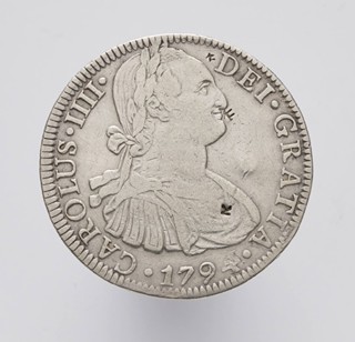 STŘÍBRNÁ OBĚŽNÁ MINCE 8 REALES