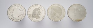 4 STŘÍBRNÉ MINCE 50 GULDEN
