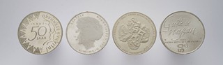 4 STŘÍBRNÉ MINCE 50 GULDEN