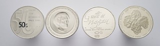 4 STŘÍBRNÉ MINCE 50 GULDEN