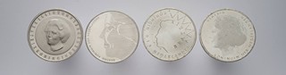 4 STŘÍBRNÉ MINCE 50 GULDEN