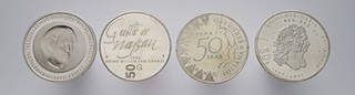 4 STŘÍBRNÉ MINCE 50 GULDEN