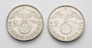 2 STŘÍBRNÉ 2MARKY HINDENBURG