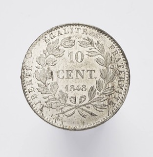 10 CENTIMŮ - CÍNOVÁ ZKUŠEBNÍ RAŽBA - VZOR DESBOEUFS