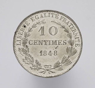 10 CENTIMŮ - CÍNOVÁ ZKUŠEBNÍ RAŽBA - VZOR MONTAGNY - VAR. 2