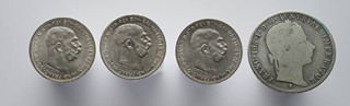 ČTVEŘICE STŘÍBRNÝCH OBĚŽNÝCH MINCÍ
