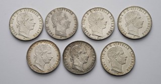 SOUBOR 7 STŘÍBRNÝCH ZLATNÍKŮ