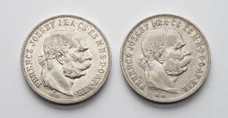 2 STŘÍBRNÉ 5KORUNY