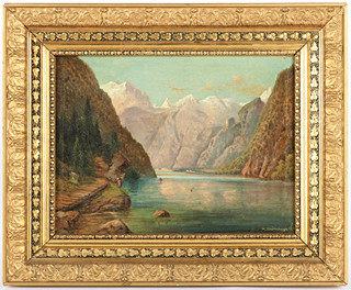 Vilém Ströminger (1845-1901) - Alpská krajina s jezerem