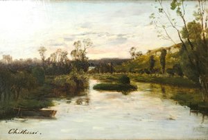 Antonín Chittussi (1847 - 1891) - Říční krajina po západu slunce