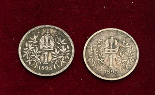 1 koruna Františka Josefa I. 1895 a 1893