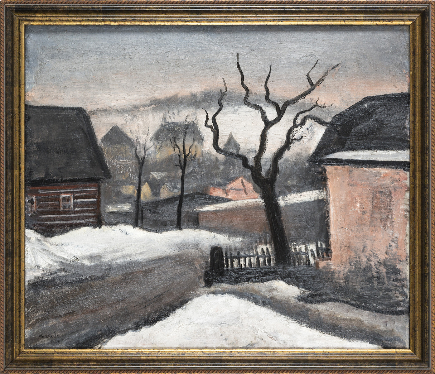 Small town in winter