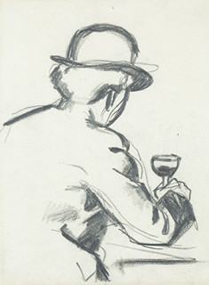 Study of a man with a glass of wine