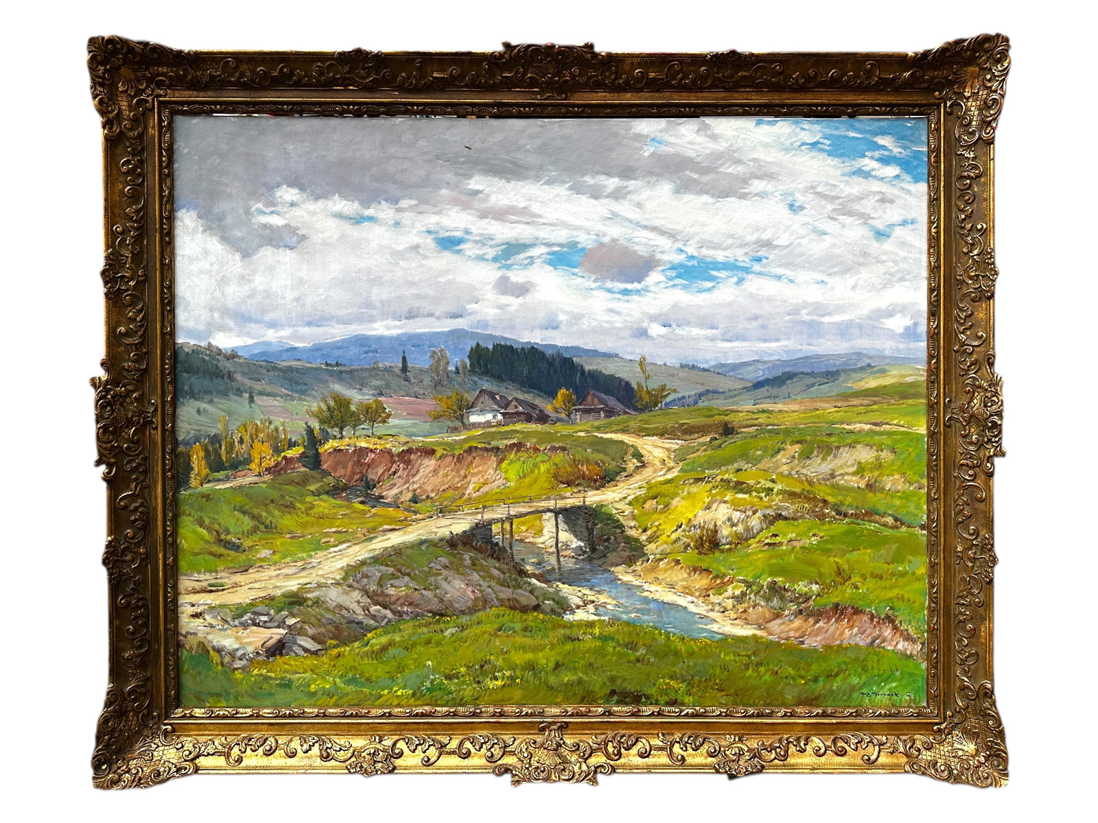 Augustin Mervart (1889 - 1968) - Krajina s můstkem