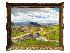 Augustin Mervart (1889 - 1968) - Krajina s můstkem