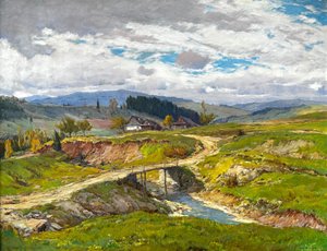 Augustin Mervart (1889 - 1968) - Krajina s můstkem