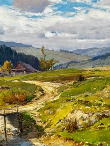 Augustin Mervart (1889 - 1968) - Krajina s můstkem