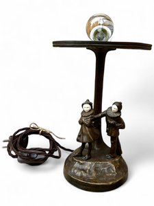 Peter Tereszczuk (1857 - 1963) - Figurální stolní bronzová lampa