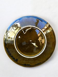 Secesní keramický talíř Papoušek - Schütz Cilli (Blansko)