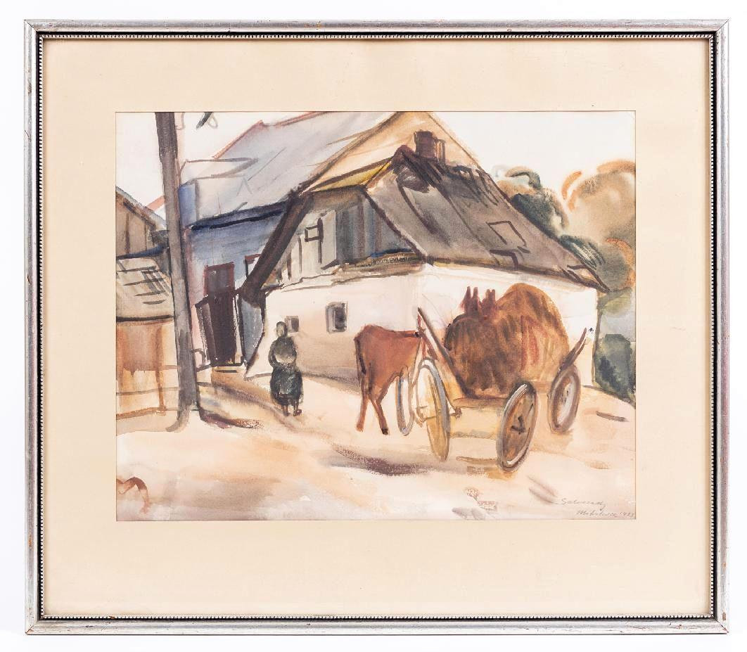 FRIEDA SALVENDY (1887 - 1968 ) - POVOZ NA VÝCHODOSLOVENSKÉM VENKOVĚ