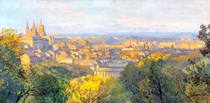 JAROSLAV ŠETELÍK ( 1881 - 1955) -  POHLED OD PETŘÍNA