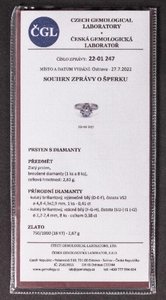 PRSTEN S DIAMANTY 0.79 CT., CERTIFIKÁT
