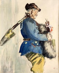 Joža Uprka (1861 - 1940) - STARÝ DUDÁK
