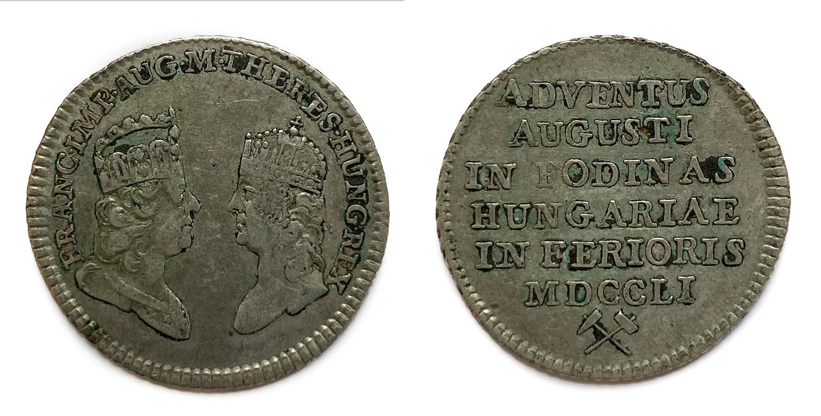 Marie Terezie, František Lotrinský - AR Žeton 1751 - Na návštěvu uherských důlních měst