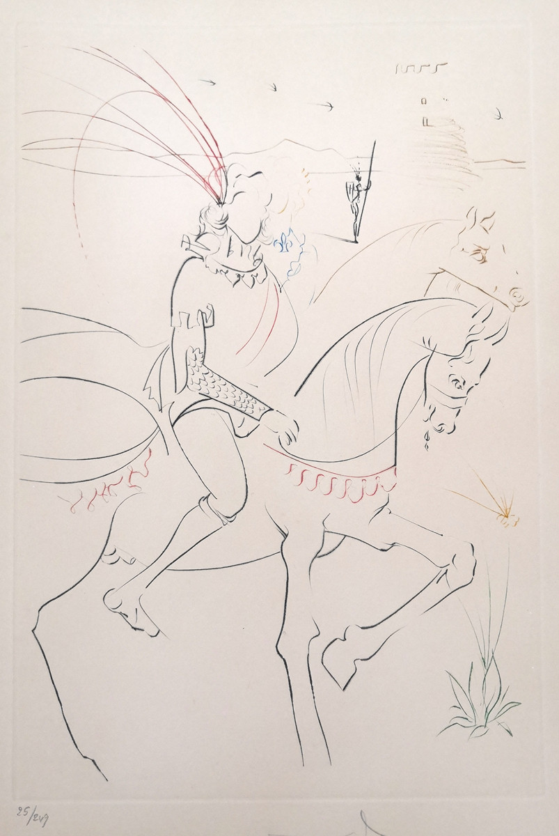 Salvador Dalí (1904 - 1989) - Viviane et Lancelot (La Quete du Graal)