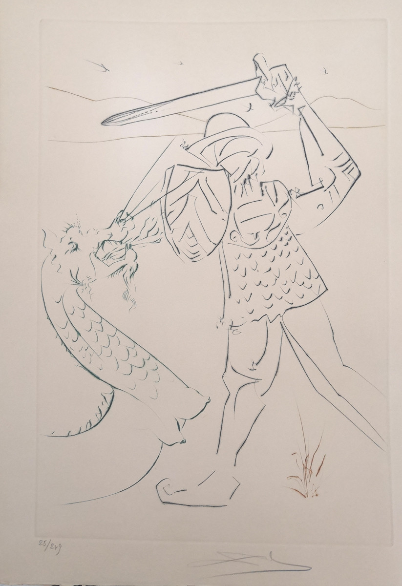 Salvador Dalí (1904 - 1989) - La Tombe de Lancelot (La Quete du Graal)