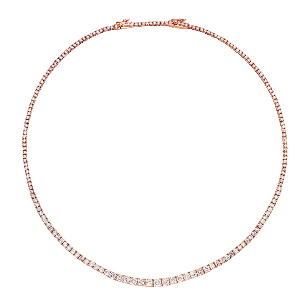 Náhrdelník z růžového zlata s přírodními diamanty