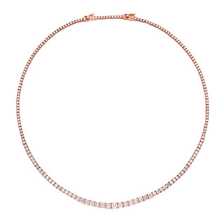 Náhrdelník z růžového zlata s přírodními diamanty