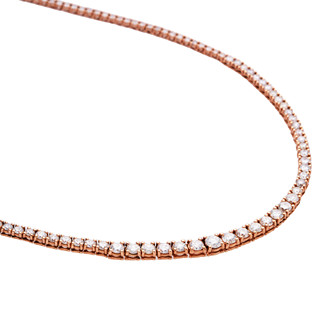 Náhrdelník z růžového zlata s přírodními diamanty