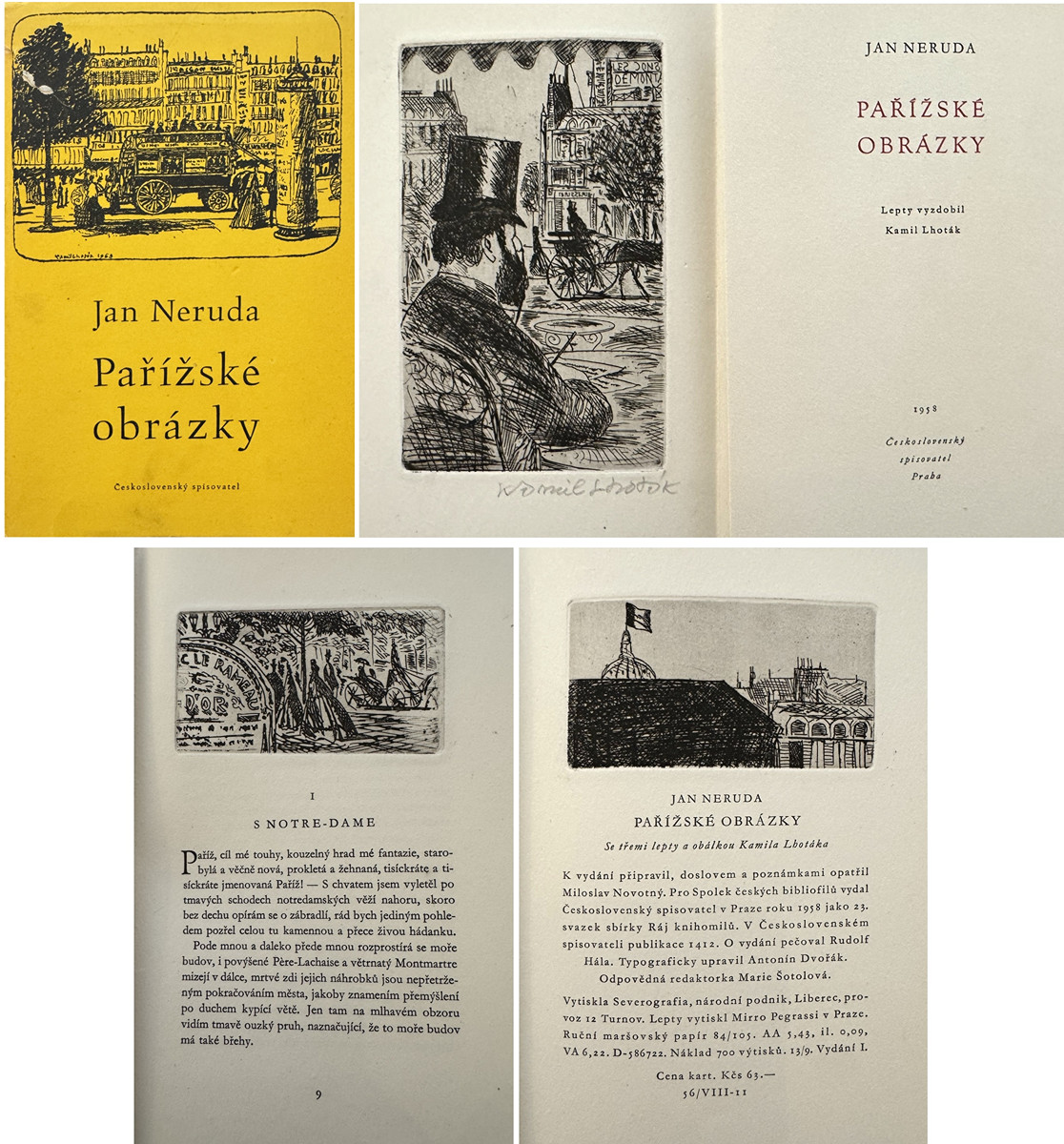 Kamil Lhoták (1912 - 1990) - J. Neruda, Pařížské obrázky