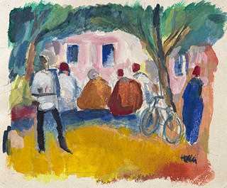 Josef Holler (1903 - 1982) - Před kavárnou