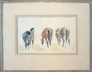 Josef Holler (1903 - 1982) - Koně na pastvě