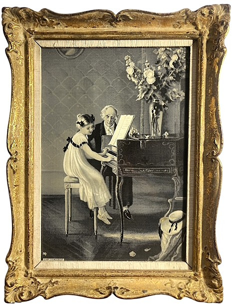 Hodina klavíru - francouzský gobelín